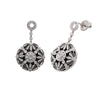 M Estate Collection Dangle Color Gemstone Earrings in 14 Karat White with 2 Unique Onyxes