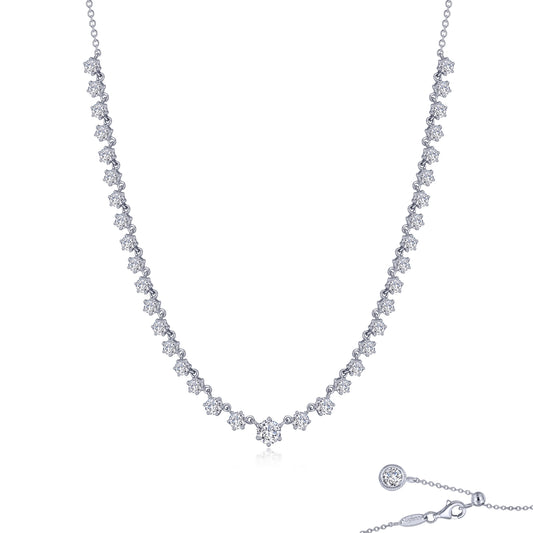 Tennis Simulated Diamond Necklace in Platinum Bonded Sterling Silver 4.91ctw