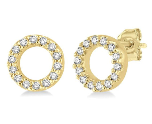 Stud Natural Diamond Earrings in 10 Karat Yellow with 0.10ctw Round Diamonds