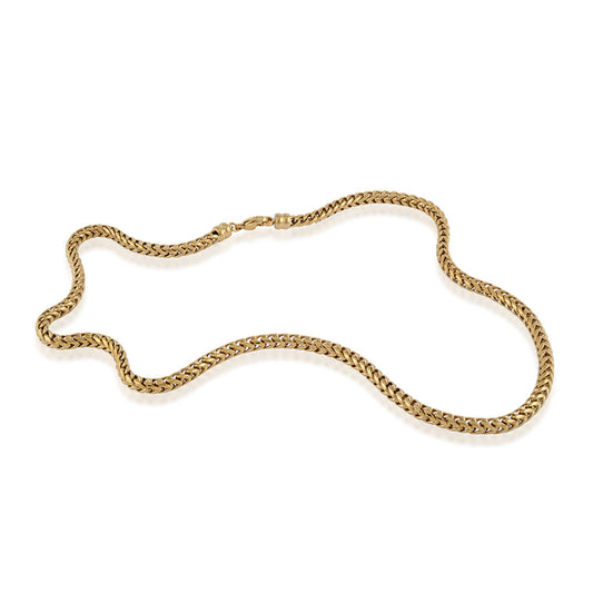Stainless steel yellow Franco chain, 20-inch length.