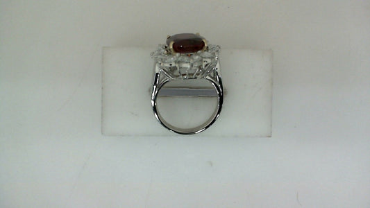 Color Gemstone Ring in Platinum White with 1 Oval Ruby 6.51ctw 13.66mm-13.66mm