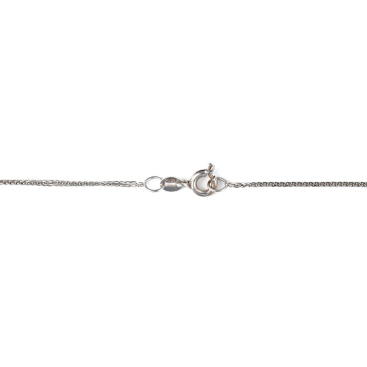 14K white gold box chain clasp.