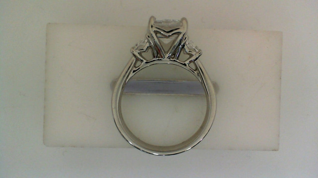Platinum ring with trapezoid diamonds.