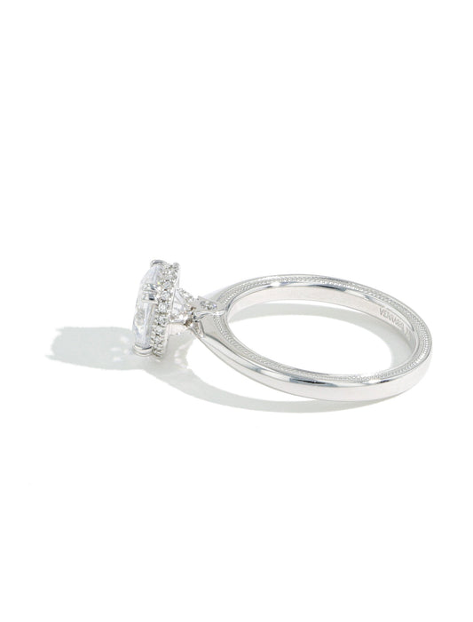 Verragio 14K white gold diamond halo engagement ring.