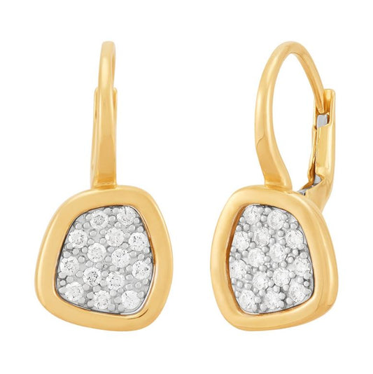ReMARKable Designs Dangle Natural Diamond Earrings in 14 Karat Yellow Gold with 0.31ctw Round Diamonds