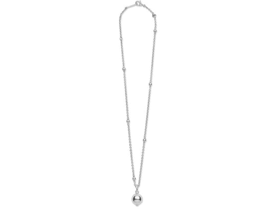 Sterling silver station necklace with cable links.