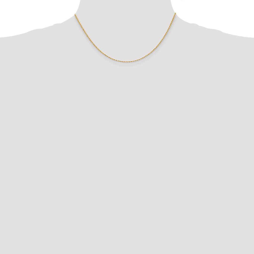 Diamond cut rope chain, 14K yellow gold.