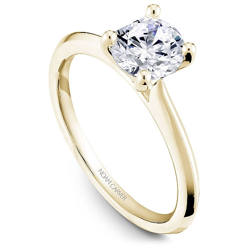 14K yellow gold solitaire engagement ring.