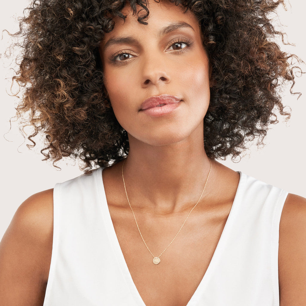 14K yellow gold Singapore chain necklace.