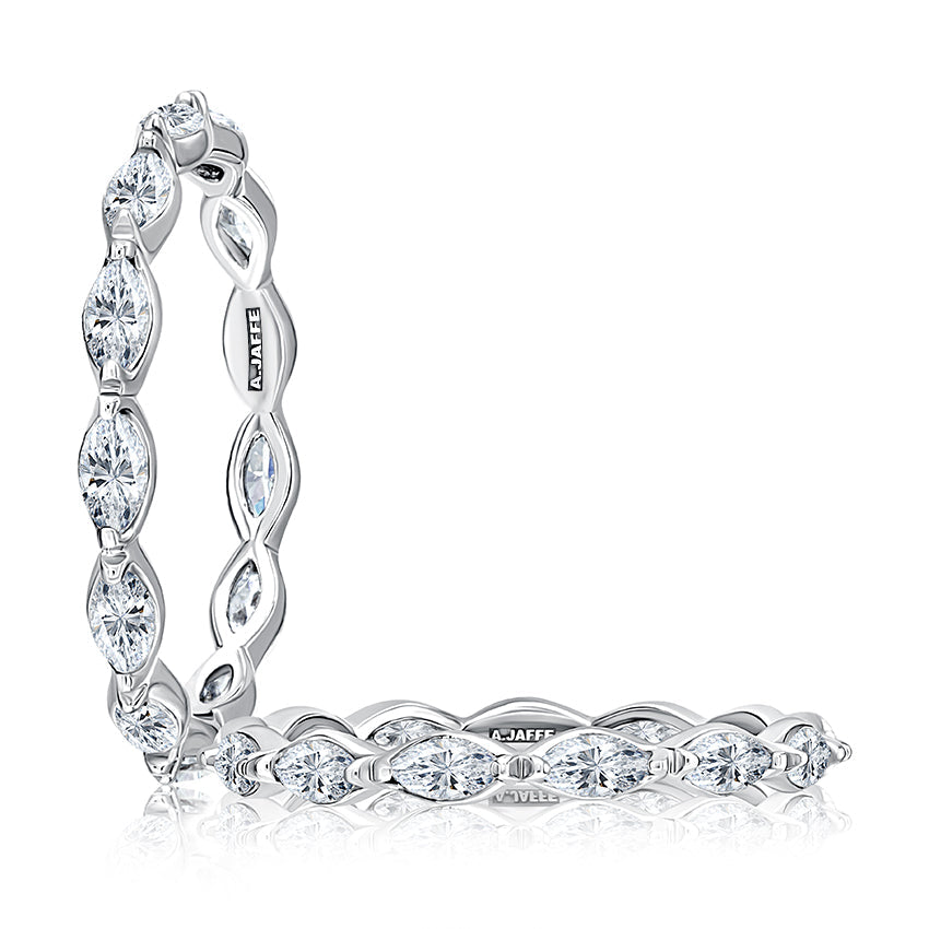 Eternity Ladies Wedding Band in 14 Karat White wit