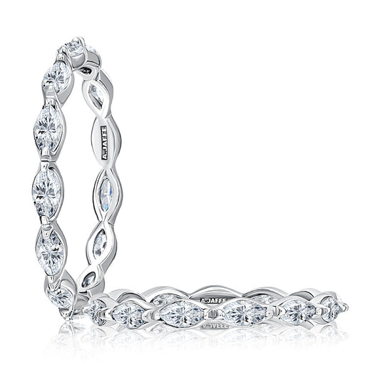 Eternity Ladies Wedding Band in 14 Karat White wit