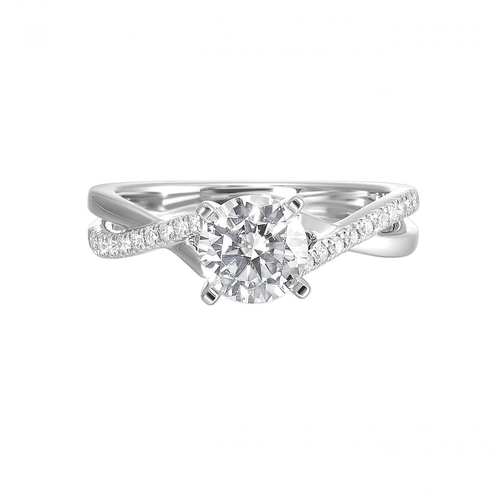 14K white gold diamond engagement ring.