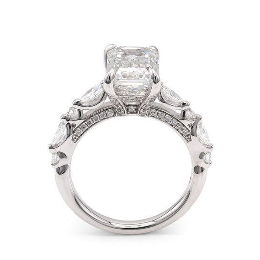 18K white gold ring with diamonds.