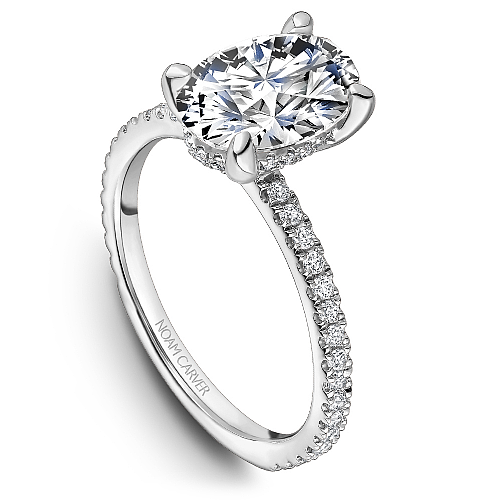 14K white gold ring with diamonds.