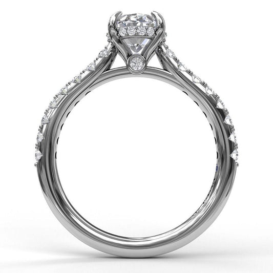 14K white gold diamond engagement ring.