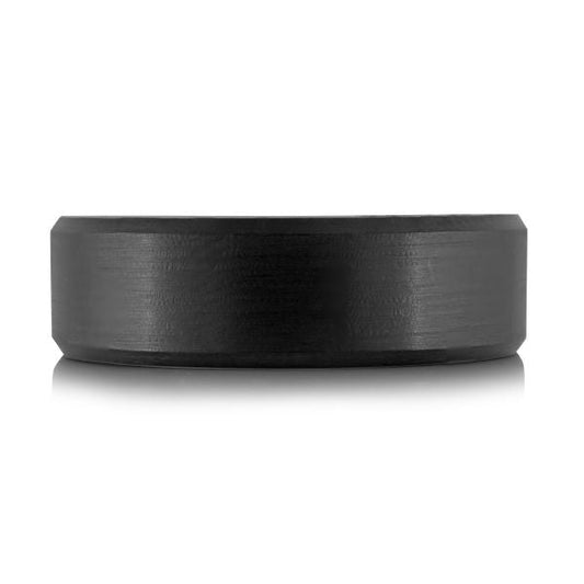 Tantalum carbon fiber black-grey carved band.