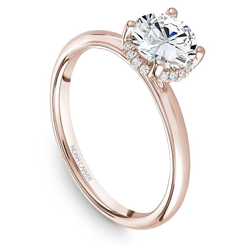 Rose gold ring with hidden accent diamonds.