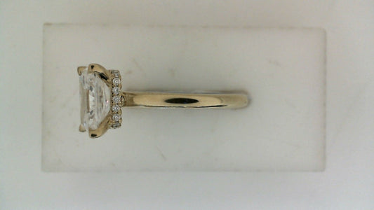 ReMARKable Designs Hidden Accent Lab-Grown Diamond Complete Engagement Ring in 14 Karat Yellow Gold with 1 Radiant 2.00ct Lab-Grown Diamond, Color: F, Clarity: VS2