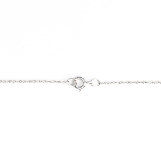 10K white gold necklace clasp detail.