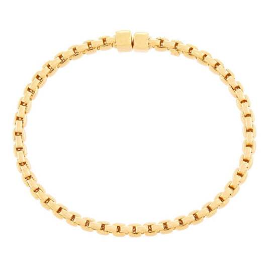14K yellow gold flexible bracelet.