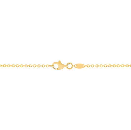 14K yellow gold diamond cut cable necklace.