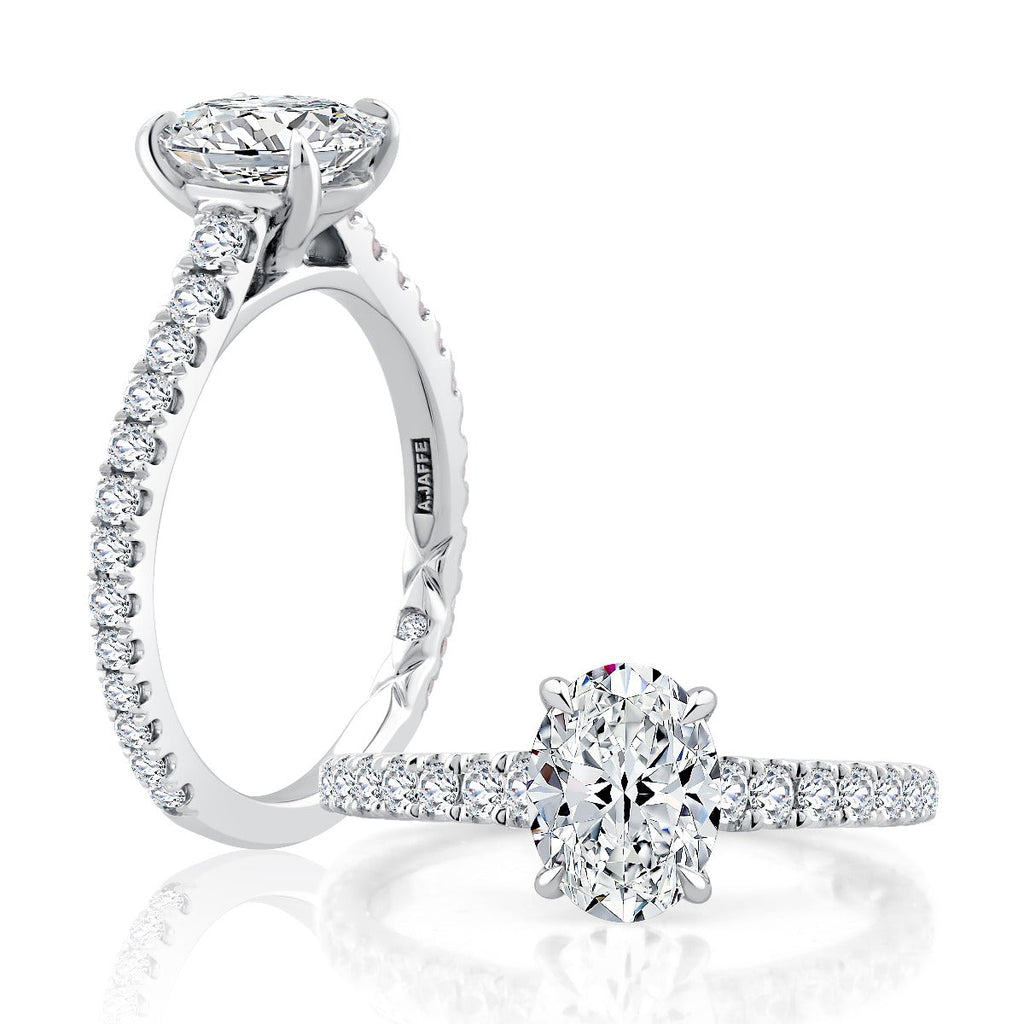 14K white gold diamond engagement ring.