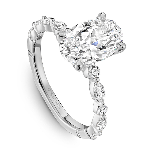 Hidden Accent Side Stone Natural Diamond Semi-Moun