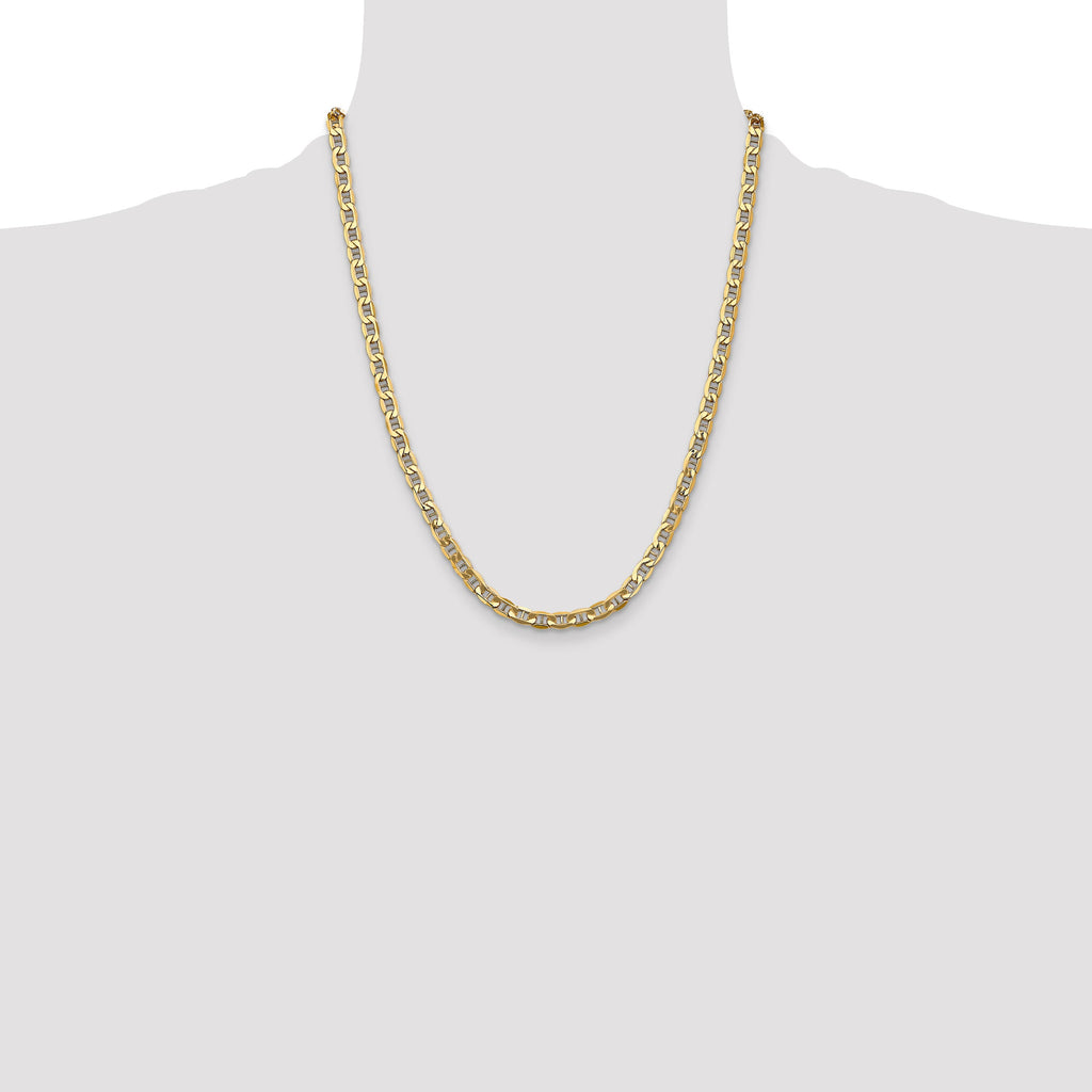 14K yellow gold anchor chain necklace.