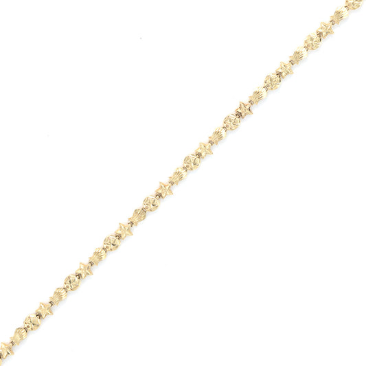 14K yellow gold chain, star motifs.