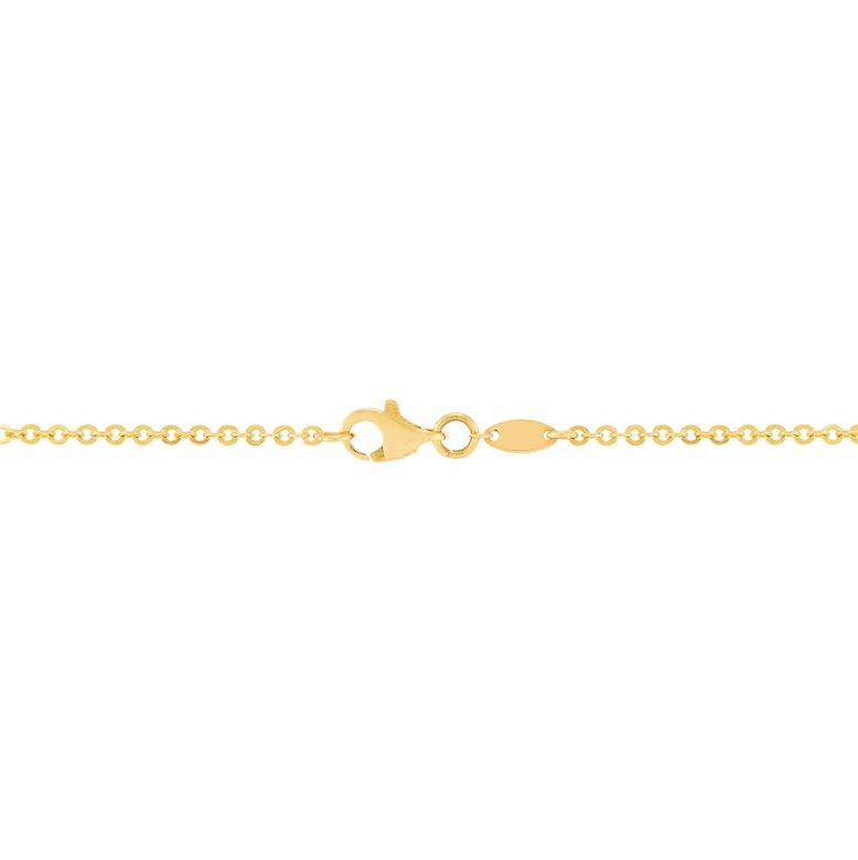14K yellow gold diamond cut cable necklace.