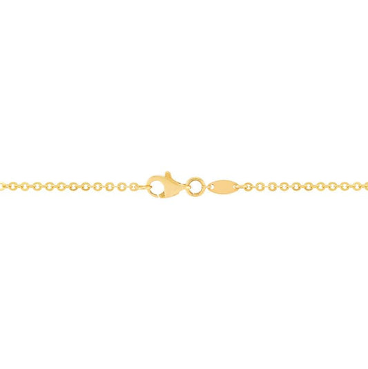 14K yellow gold diamond cut cable necklace.