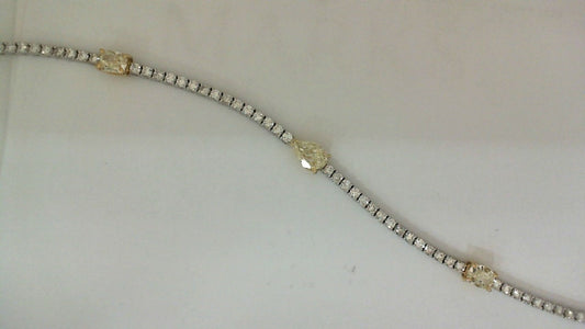 ReMARKable Designs Natural Diamond Bracelet in 18 Karat White-Yellow Gold with 1.01ctw SI1 Cushion Diamond