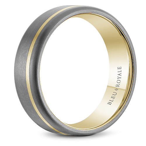 Tantalum band, yellow-grey, satin matte finish.