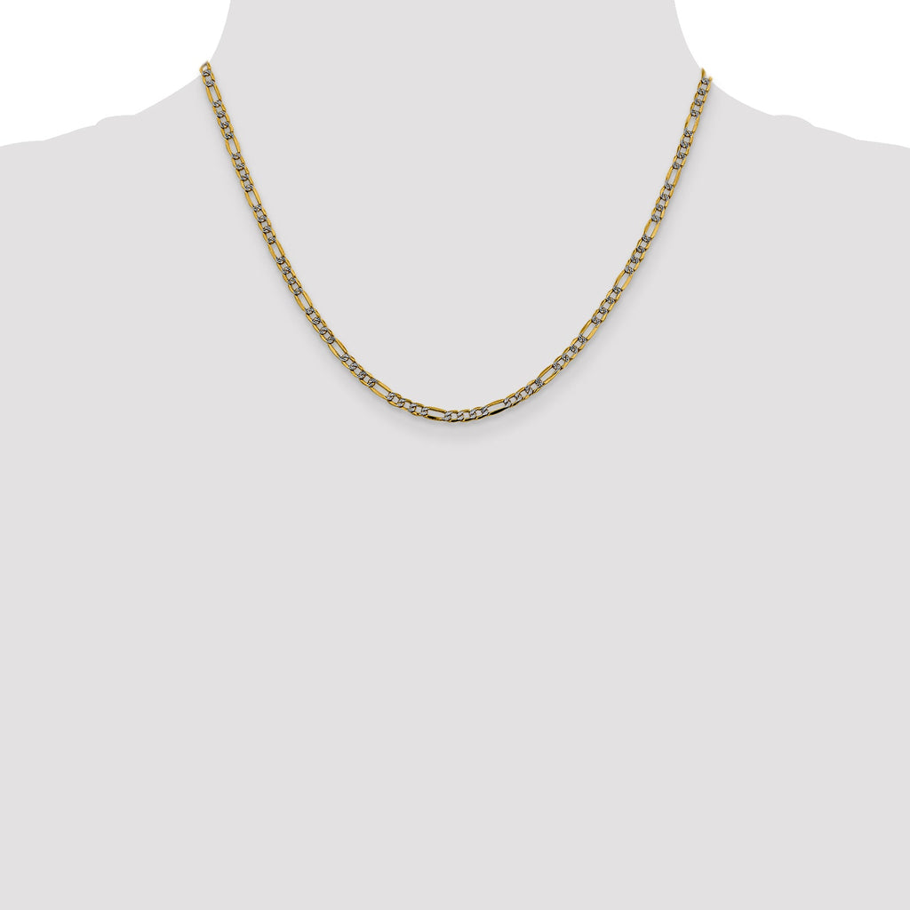 14K dual-tone Figaro chain necklace.