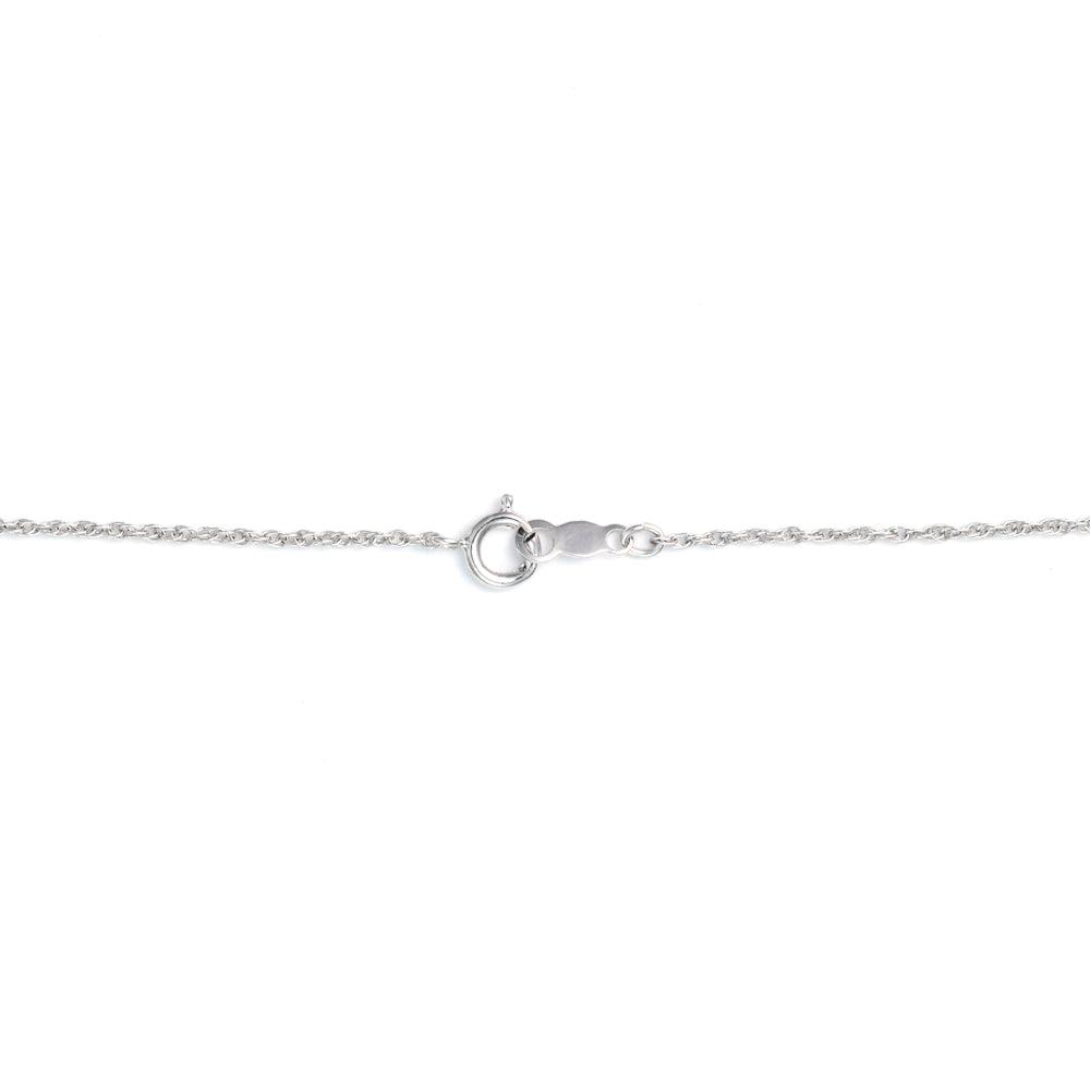 White gold chain with spring ring clasp.
