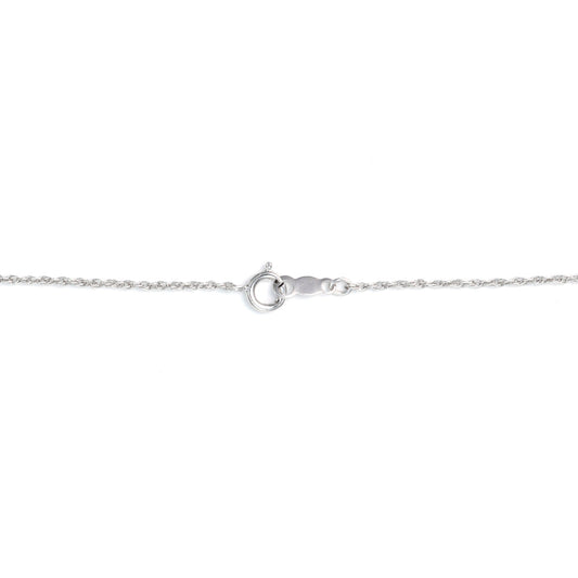 White gold chain with spring ring clasp.