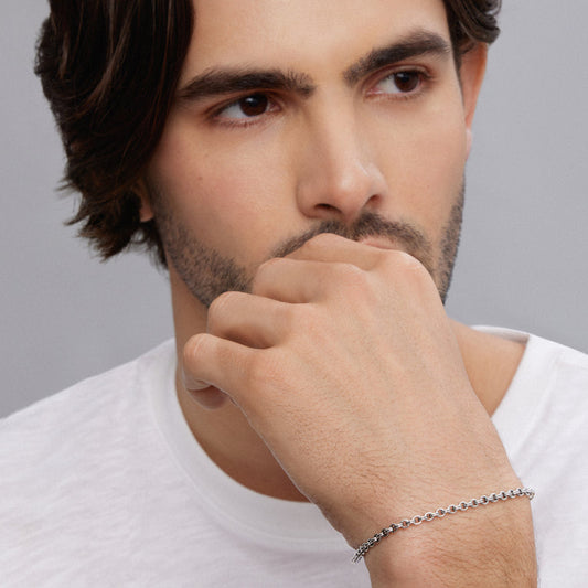 LAGOS Men's Bracelet in Sterling Silver White
