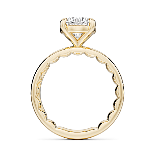14K yellow gold solitaire diamond ring.