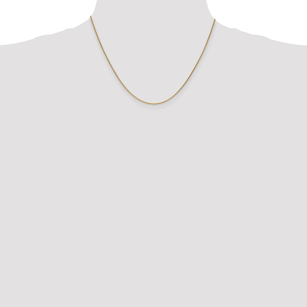 14K yellow gold cable link chain necklace.