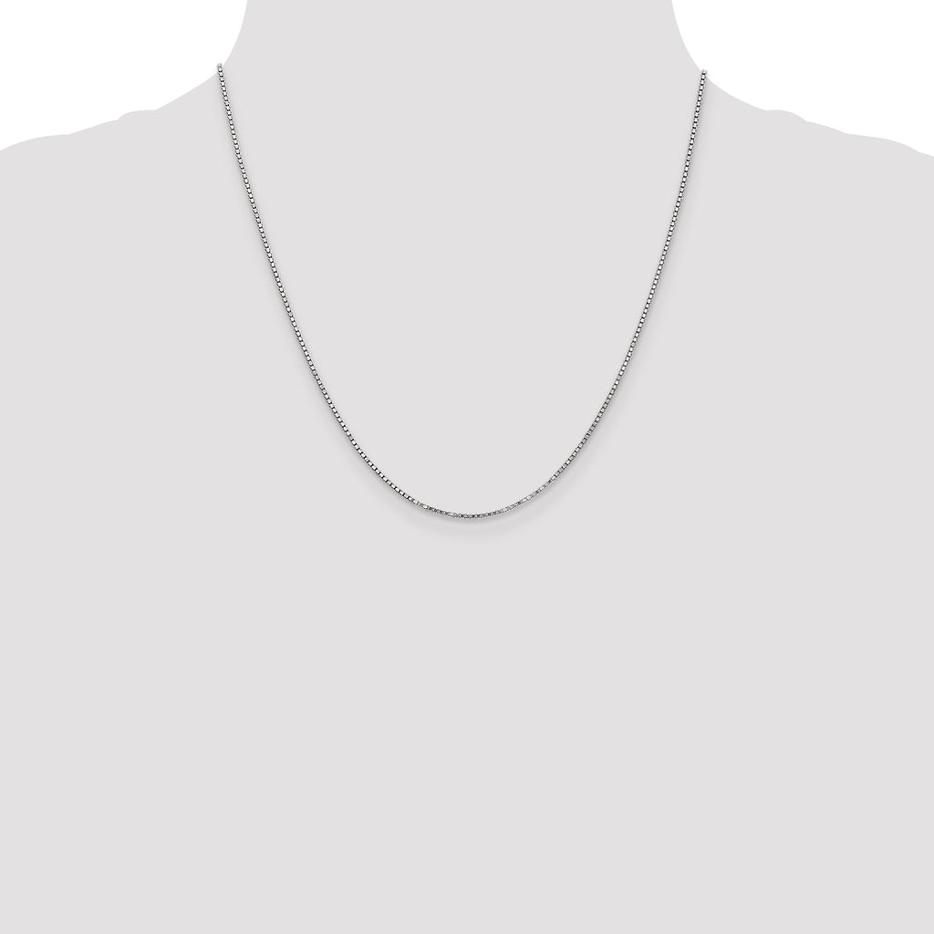 14K white gold box chain necklace.