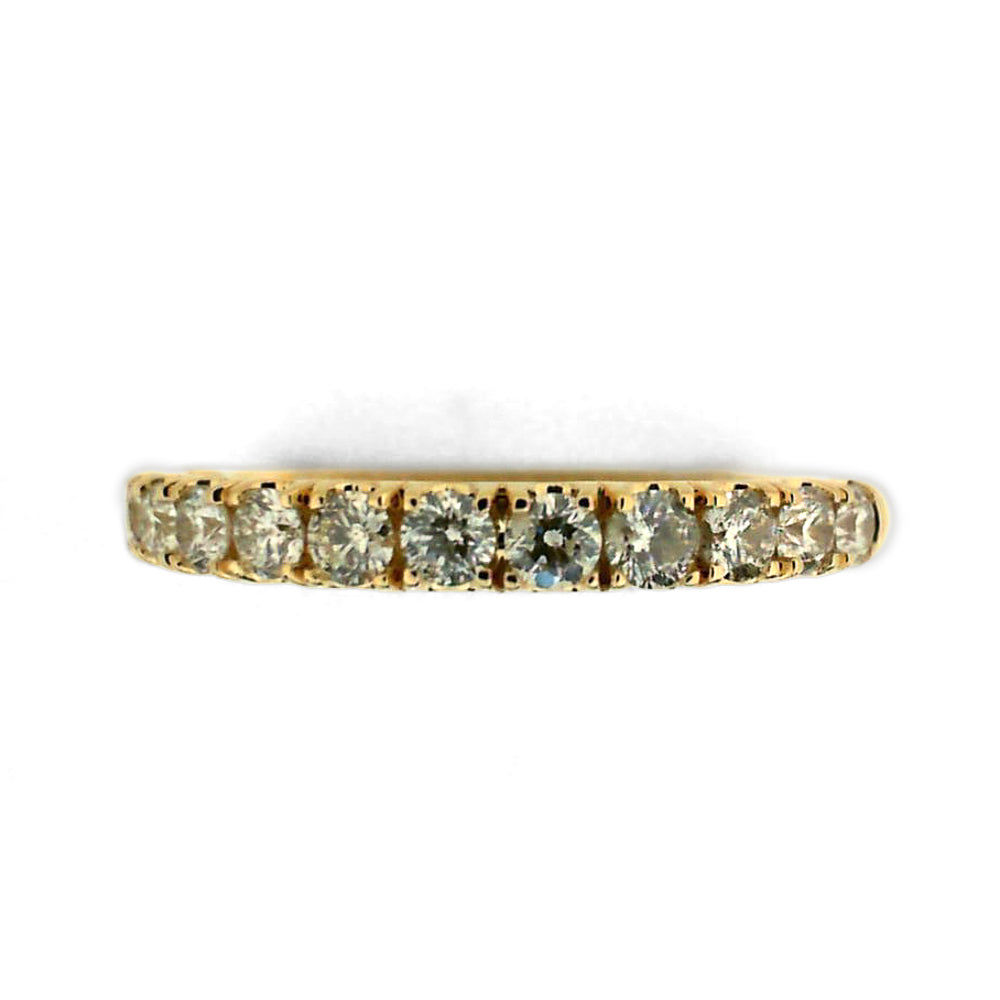 14K gold hoop with round diamonds.