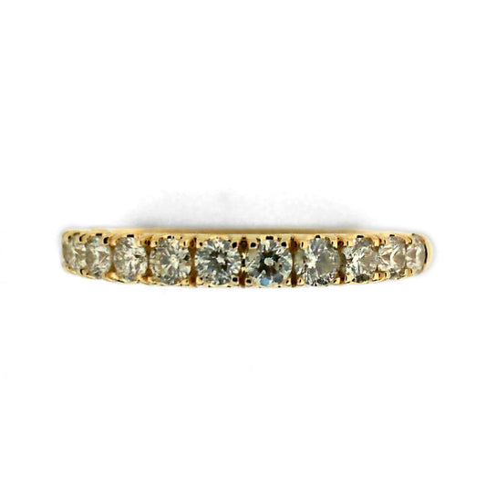 14K gold hoop with round diamonds.