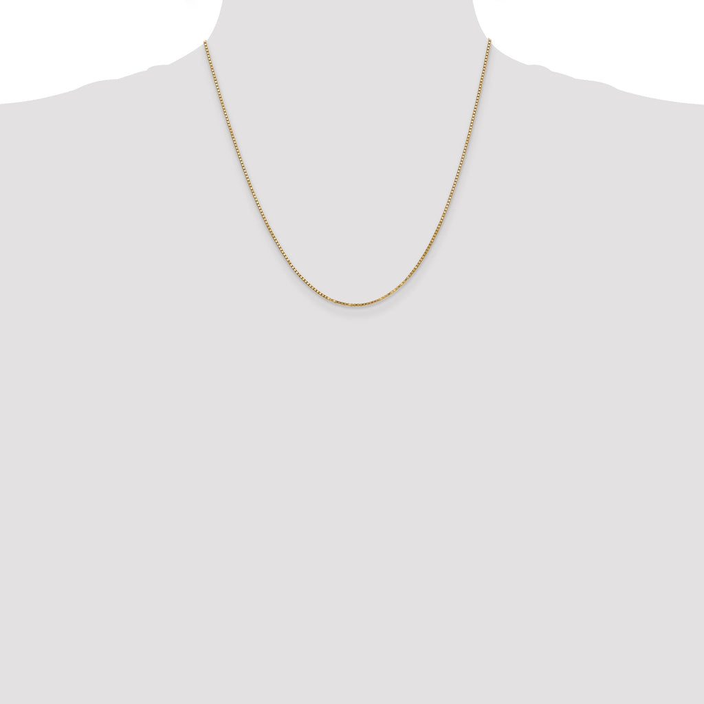 14K yellow gold box chain necklace.