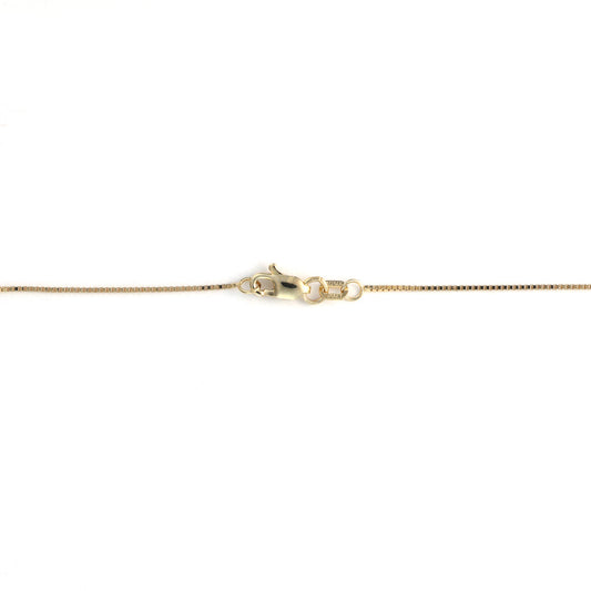 14K yellow gold necklace with lobster clasp.