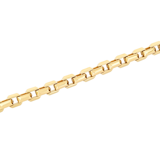 Yellow stainless steel fancy link bracelet.