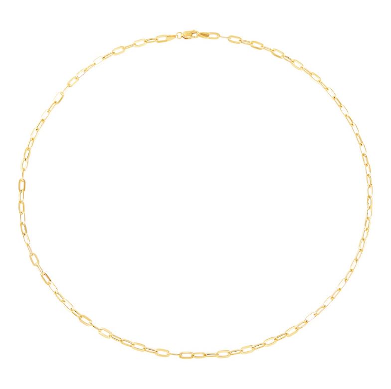 14K yellow gold chain with lobster clasp.