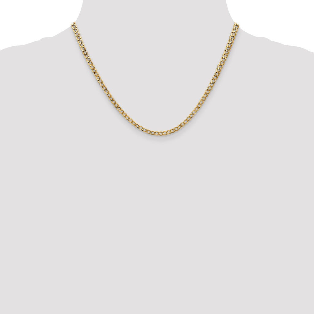 14K yellow gold curb chain necklace.