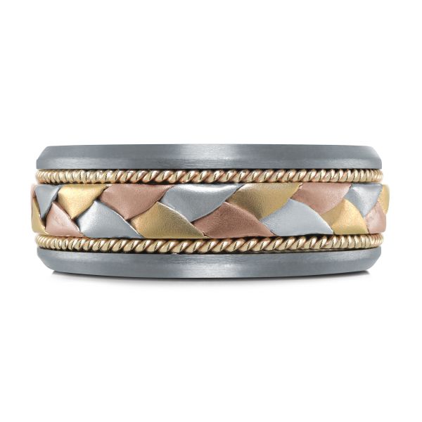 Tantalum band with braided gold accents.