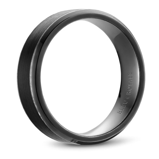 14K white gold band, black rhodium accents.