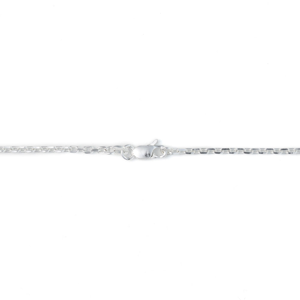 Sterling silver necklace with lobster clasp.